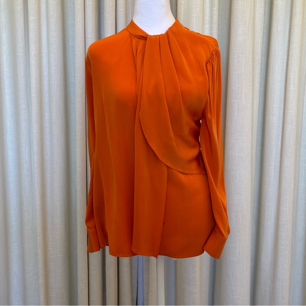 Carlisle Elegant Orange Silk Blouse